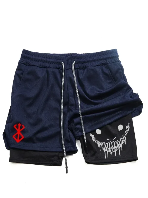 Berserk- Men's 2-in-1 sports shorts, running shorts – Image 4