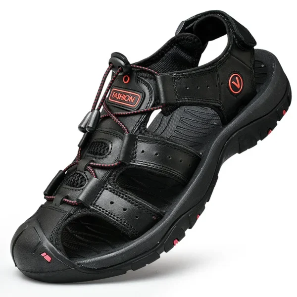 Summer Men Sandals Genuine Leather Mens Casual Shoes – Image 3