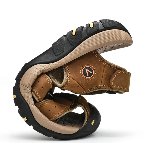 Summer Men Sandals Genuine Leather Mens Casual Shoes – Image 4