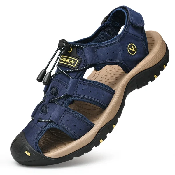Summer Men Sandals Genuine Leather Mens Casual Shoes – Image 2