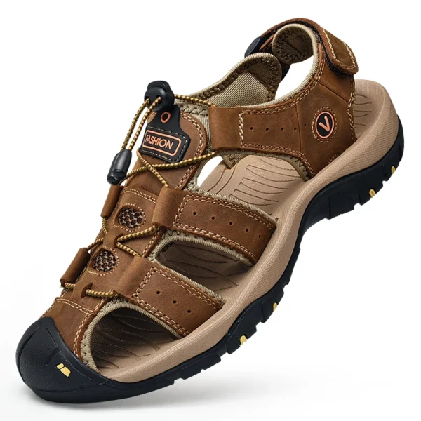 Summer Men Sandals Genuine Leather Mens Casual Shoes