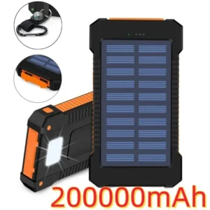 kf Sa2730a588cd24208abbc1e10e590ec07T 200000mAh Portable Solar Power Bank External Battery Fast Charging Waterproof Powerbank with SOS Flashlight Poverbank for Markeet